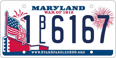 MD license plate 1BL6167