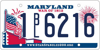 MD license plate 1BL6216