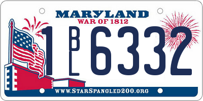 MD license plate 1BL6332