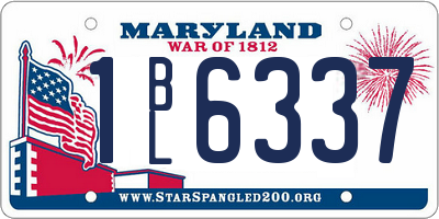 MD license plate 1BL6337