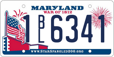 MD license plate 1BL6341