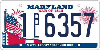 MD license plate 1BL6357