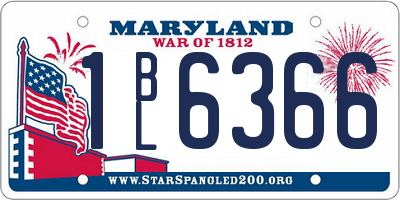 MD license plate 1BL6366