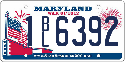 MD license plate 1BL6392
