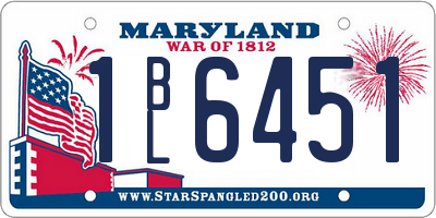 MD license plate 1BL6451