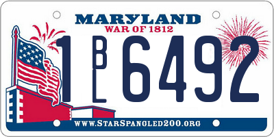 MD license plate 1BL6492