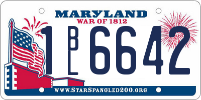 MD license plate 1BL6642