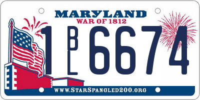 MD license plate 1BL6674