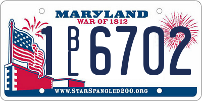 MD license plate 1BL6702