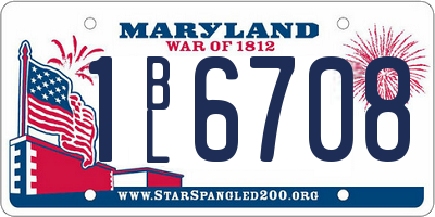 MD license plate 1BL6708
