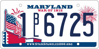 MD license plate 1BL6725