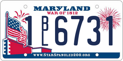 MD license plate 1BL6731