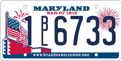 MD license plate 1BL6733