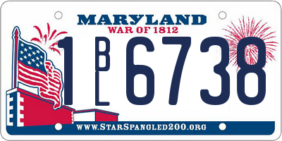 MD license plate 1BL6738