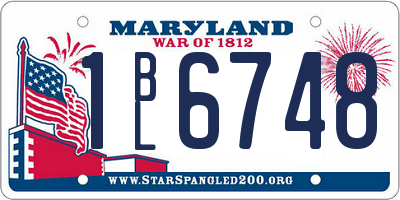MD license plate 1BL6748