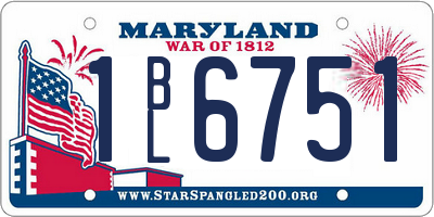 MD license plate 1BL6751