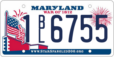 MD license plate 1BL6755