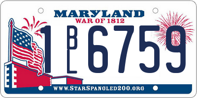 MD license plate 1BL6759