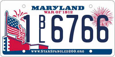 MD license plate 1BL6766