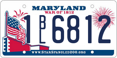 MD license plate 1BL6812
