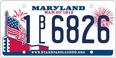 MD license plate 1BL6826