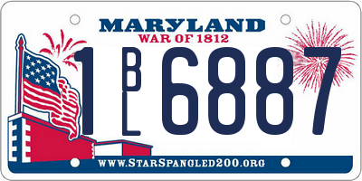 MD license plate 1BL6887