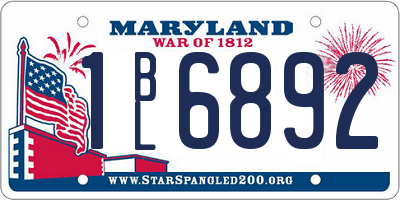 MD license plate 1BL6892