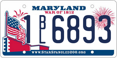MD license plate 1BL6893