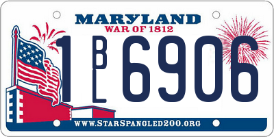 MD license plate 1BL6906