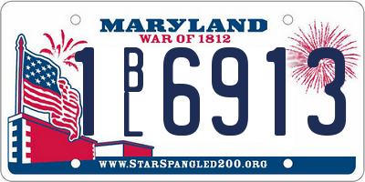 MD license plate 1BL6913