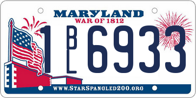 MD license plate 1BL6933