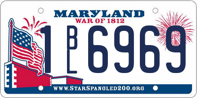 MD license plate 1BL6969