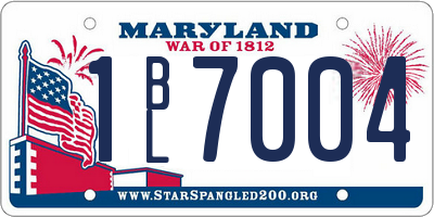 MD license plate 1BL7004