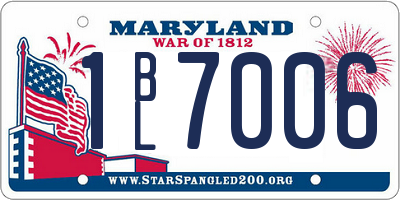 MD license plate 1BL7006