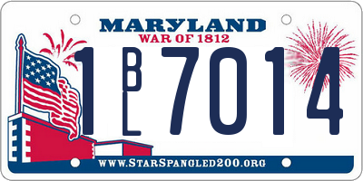 MD license plate 1BL7014