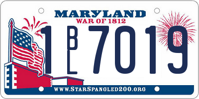 MD license plate 1BL7019