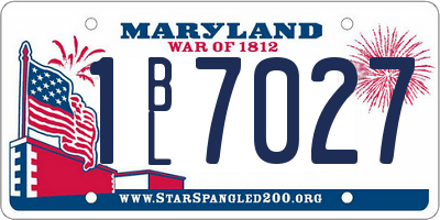 MD license plate 1BL7027