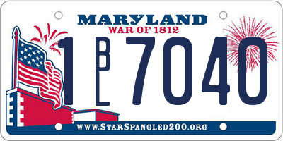 MD license plate 1BL7040