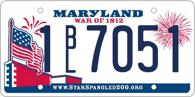 MD license plate 1BL7051