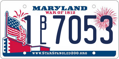 MD license plate 1BL7053