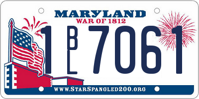 MD license plate 1BL7061
