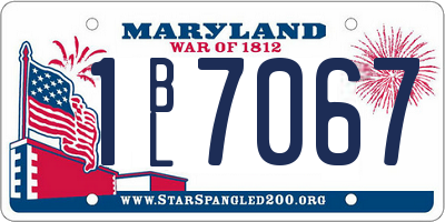 MD license plate 1BL7067