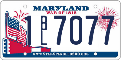 MD license plate 1BL7077