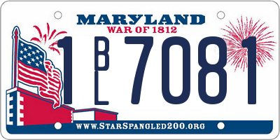 MD license plate 1BL7081