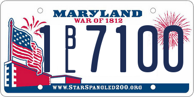 MD license plate 1BL7100