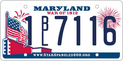 MD license plate 1BL7116