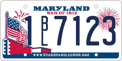 MD license plate 1BL7123