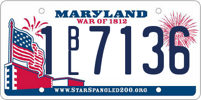MD license plate 1BL7136