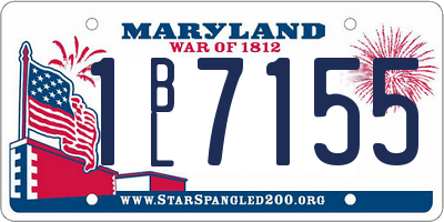 MD license plate 1BL7155