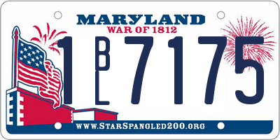 MD license plate 1BL7175